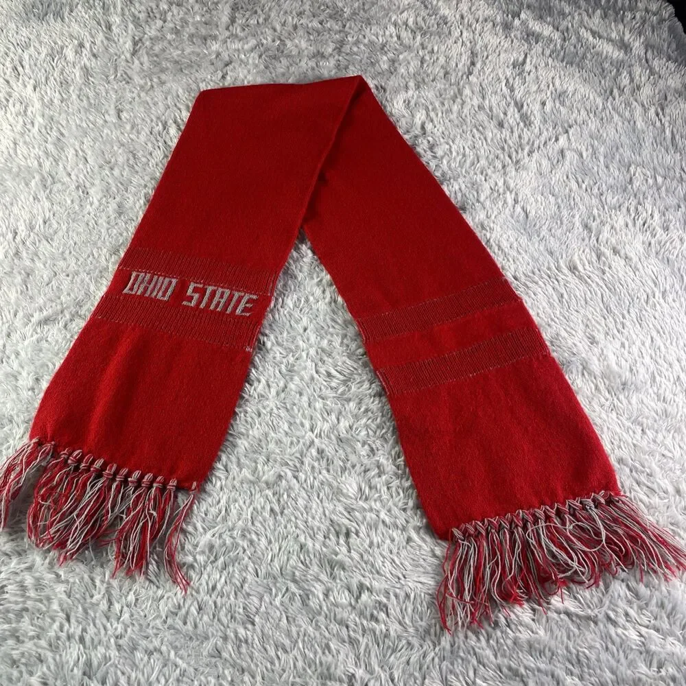Ohio State Buckeyes Scarf Red Gray One Size OSU Winter Fall Supporter SGA